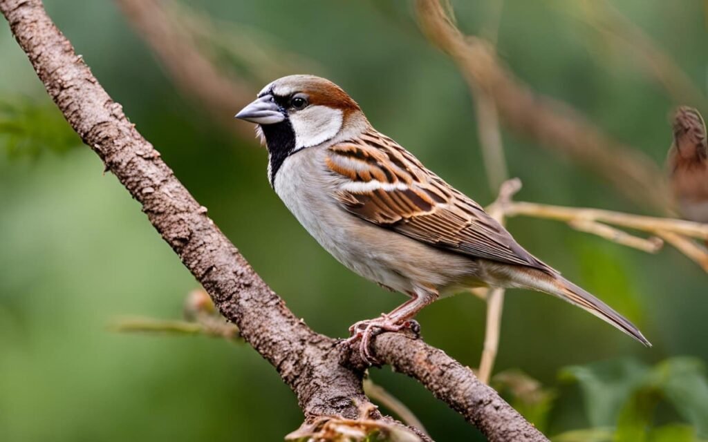 House Sparrow perched on a branch